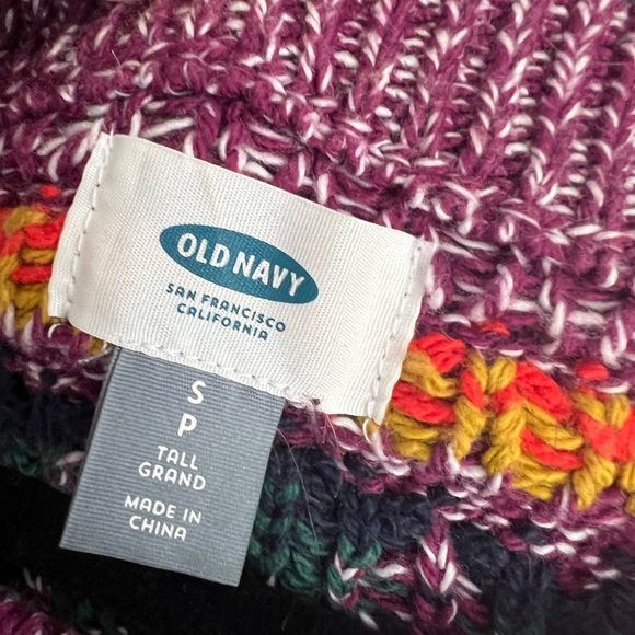 Old Navy Purple Fair Isle Sweater S Tall - Picture 12 of 13